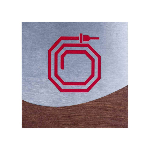 Information signs Fire Hydrant Safety Sign: Wood & Stainless Steel Plate — "Jure" Design