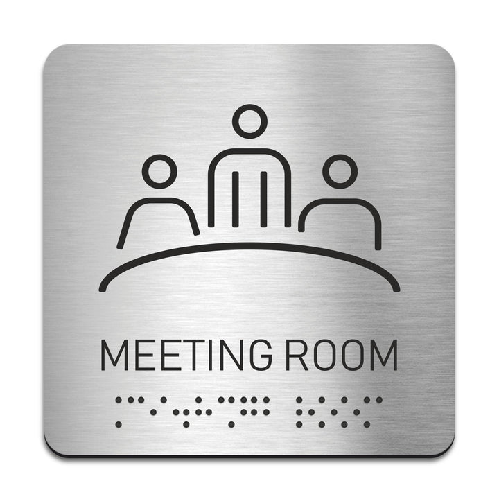 Information signs Steel Meeting Room Sign with Braille