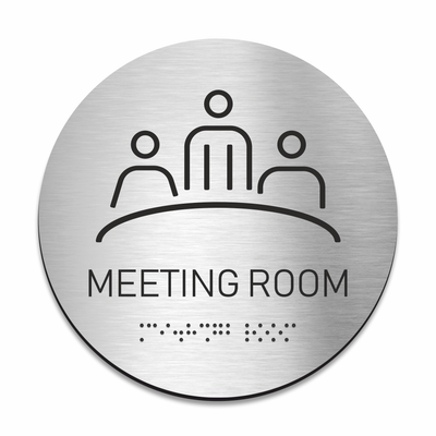 Steel Meeting Room Sign with Braille