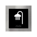 Information signs Steel Shower Room Sign with Braille - "Modern" Design - Photo #1