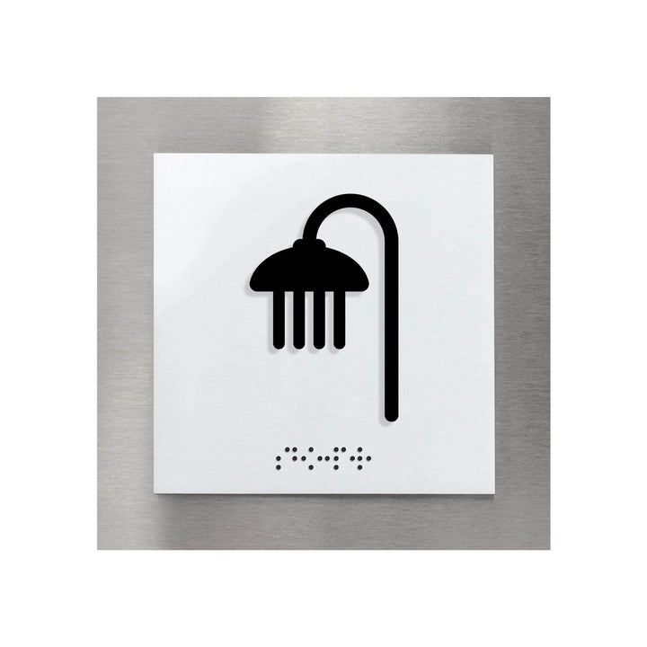 Information signs Steel Shower Room Sign with Braille - "Modern" Design