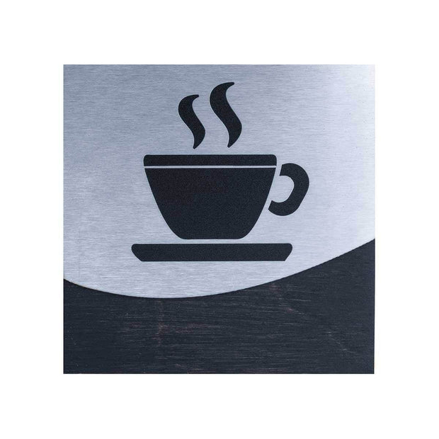 Information signs Kitchen Sign: Wood & Stainless Steel Plate