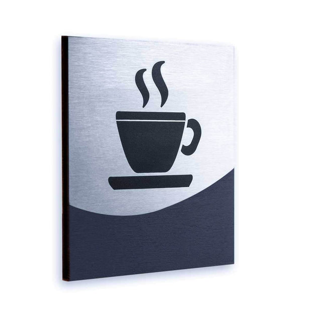 Information signs Kitchen Sign: Wood & Stainless Steel Plate