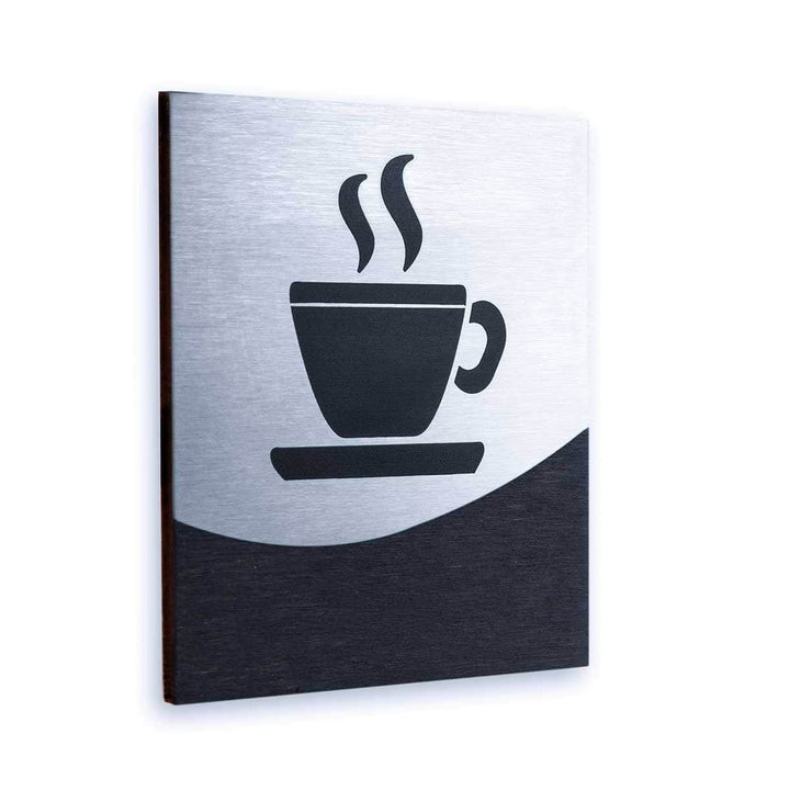 Information signs Kitchen Sign: Wood & Stainless Steel Plate