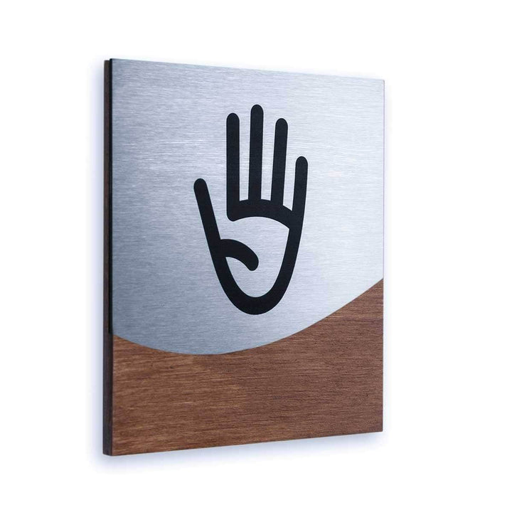 Information signs Staff Only Door Sign for Office: Wood & Stainless Steel Plate