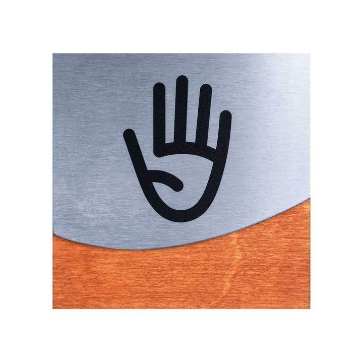 Information signs Staff Only Door Sign for Office: Wood &amp; Stainless Steel Plate