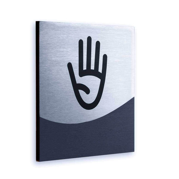 Information signs Staff Only Door Sign for Office: Wood & Stainless Steel Plate