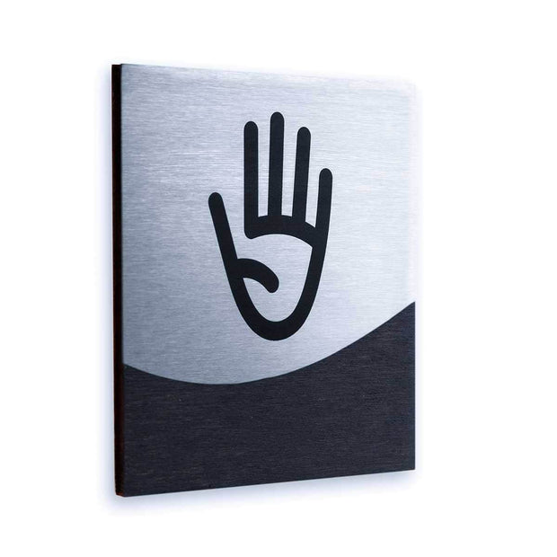 Information signs Staff Only Door Sign for Office: Wood & Stainless Steel Plate