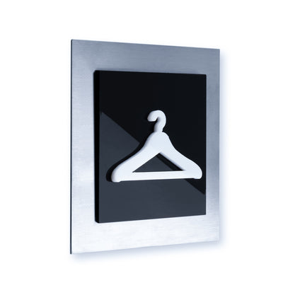 Wardrobe Steel Signs Information signs black / white pictogram Bsign