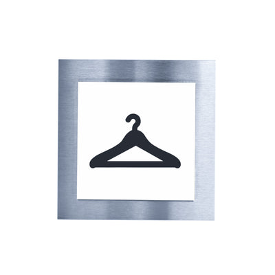 Wardrobe Steel Signs Information signs white / black pictogram Bsign