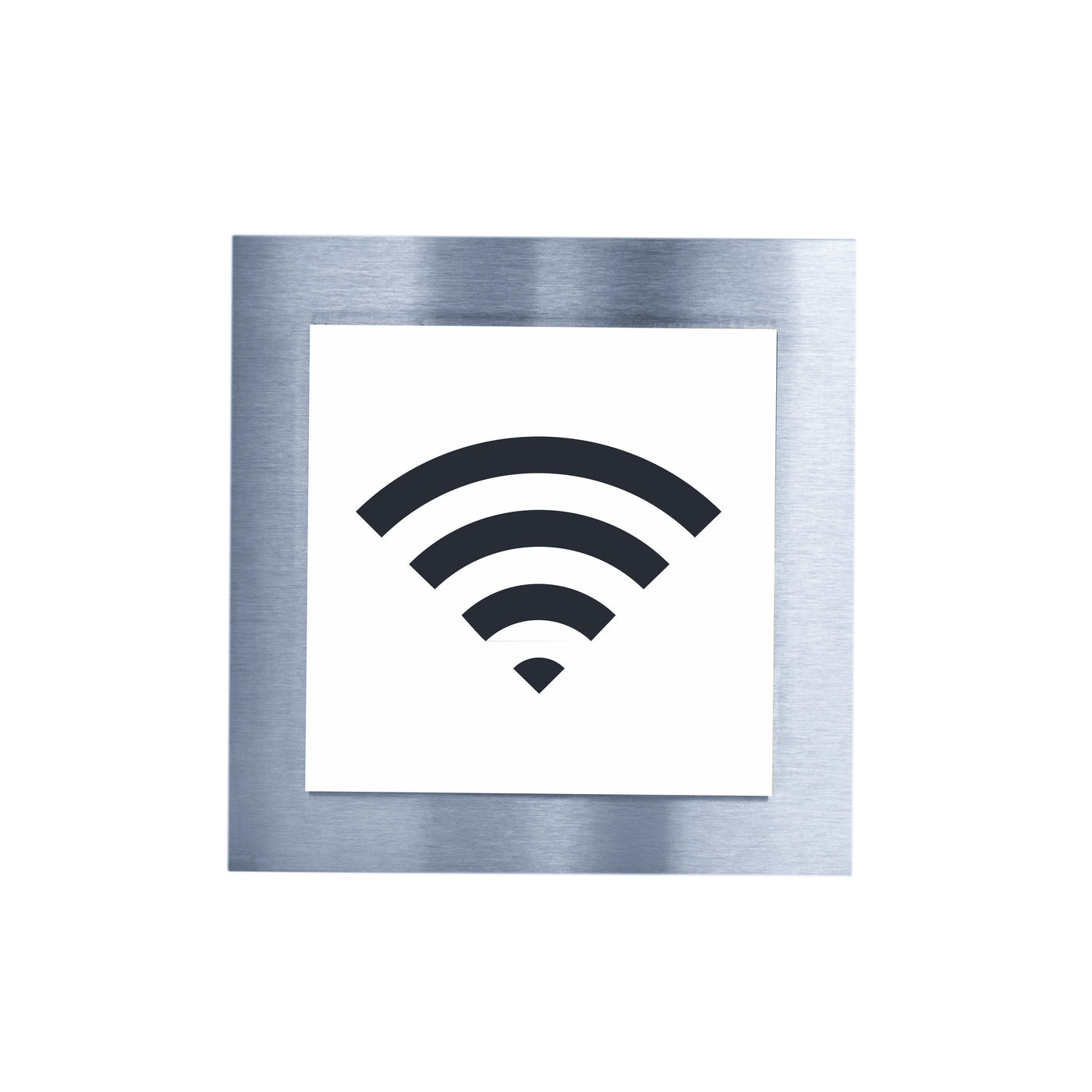 Wi-Fi Steel Wall Plate for Office Information signs white / black pictogram Bsign