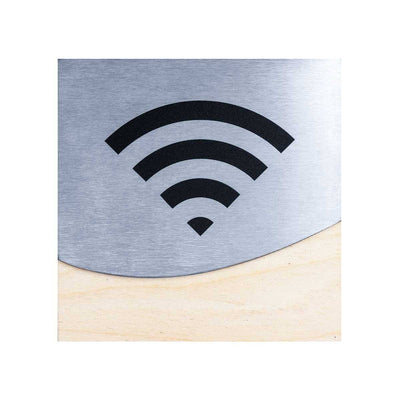 Steel Wi-Fi Signs Information signs Natural wood Bsign