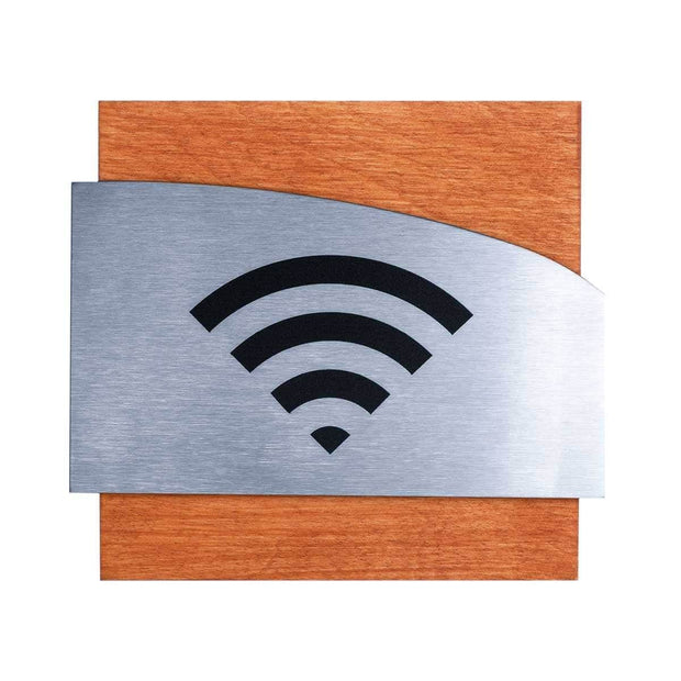 Information signs Wi-Fi Signs for Waiting Room: Steel Sign — "Wave" Design