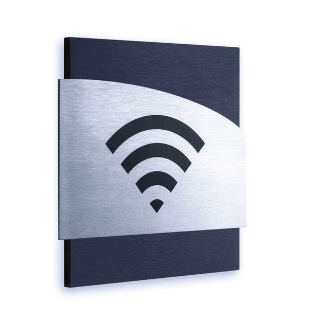 Information signs Wi-Fi Signs for Waiting Room: Steel Sign — "Wave" Design