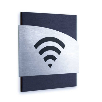 Steel Wi-Fi Plate for Waiting Room Information signs Anthracite Gray Bsign