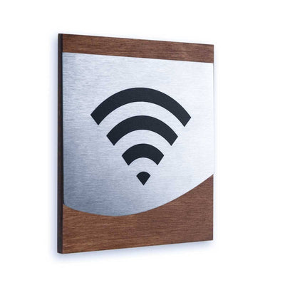 Wi-Fi Steel Sign for Office Information signs Indian Rosewood Bsign