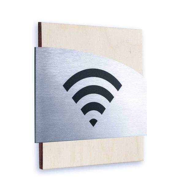 Information signs Wi-Fi Signs for Waiting Room: Steel Sign — "Wave" Design