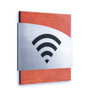 Steel Wi-Fi Plate for Waiting Room Information signs Redwood Bsign