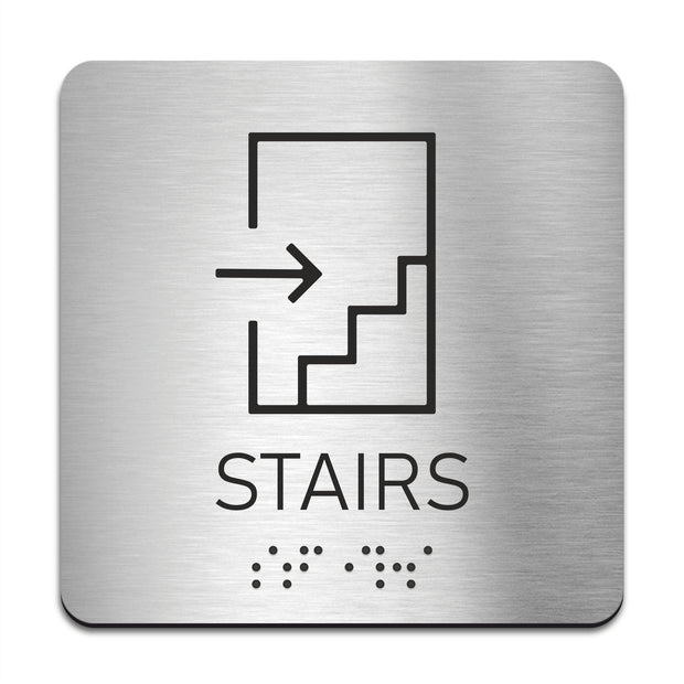 Information signs ADA Stairs Signs - Steel Sign with Braille