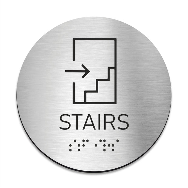 Information signs ADA Stairs Signs - Steel Sign with Braille