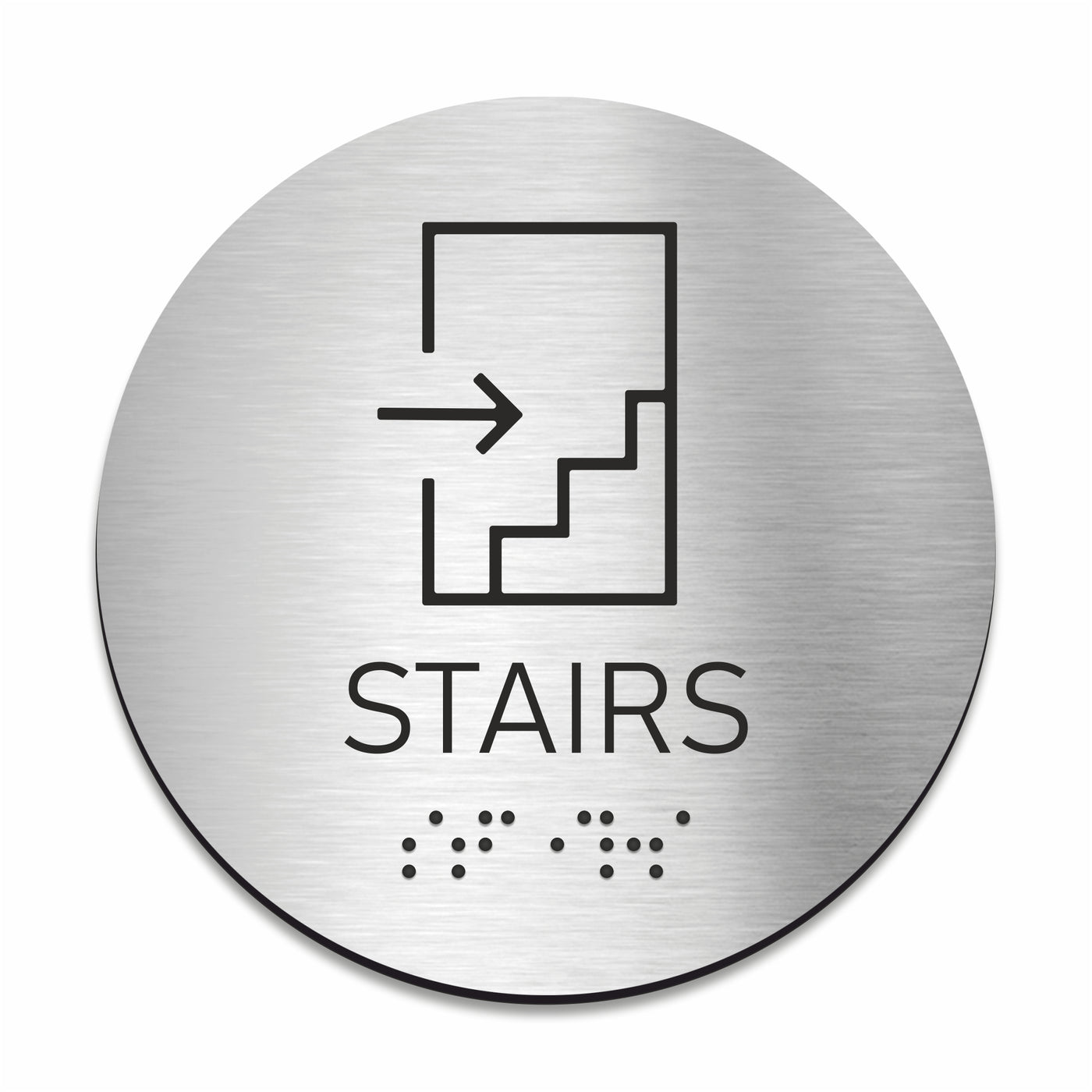 Steel Stairs Sign with Braille
