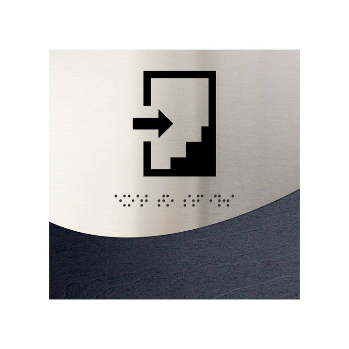 Information signs Stairwell Sign: Steel Wayfinding Signage  — "Jure" Design