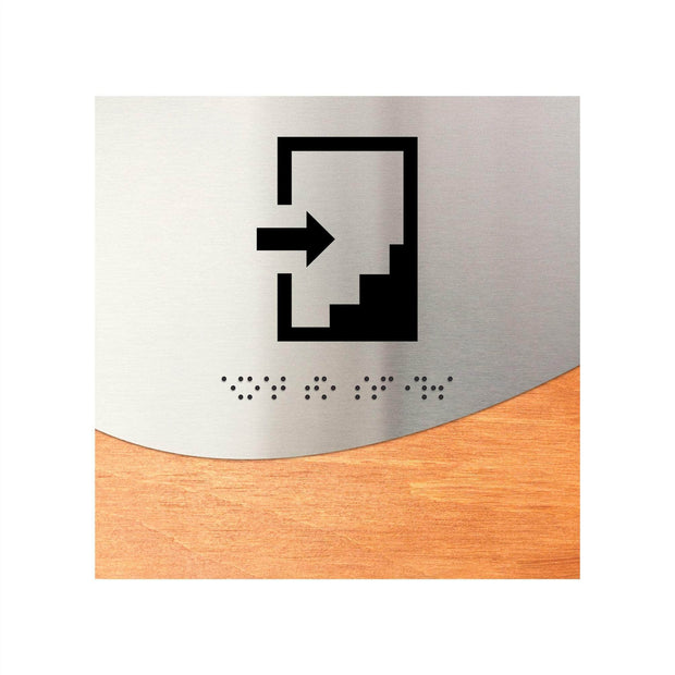 Information signs Stairwell Sign: Steel Wayfinding Signage  — "Jure" Design