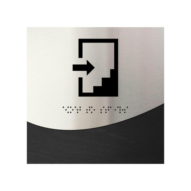 Information signs Stairwell Sign: Steel Wayfinding Signage  — "Jure" Design