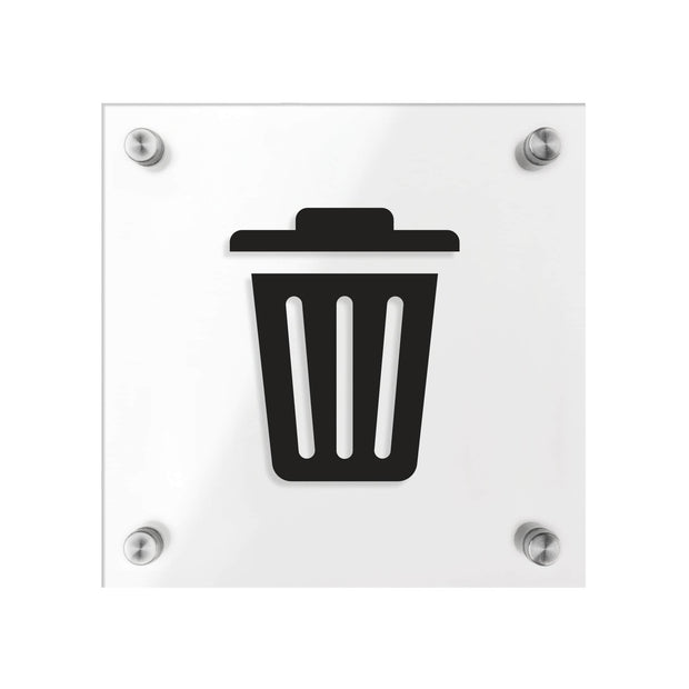 Information signs Acrylic Trash Bin Sign — "Classic" Design