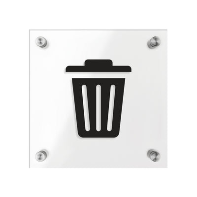 Acrylic Trash Bin Sign — "Classic" Design