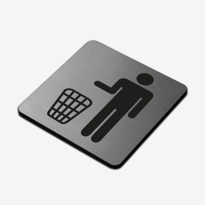 Information signs Trash Bin Sign: Stainless Steel Sign