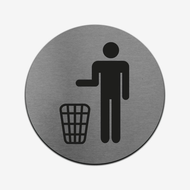 Information signs Trash Bin Sign: Stainless Steel Sign