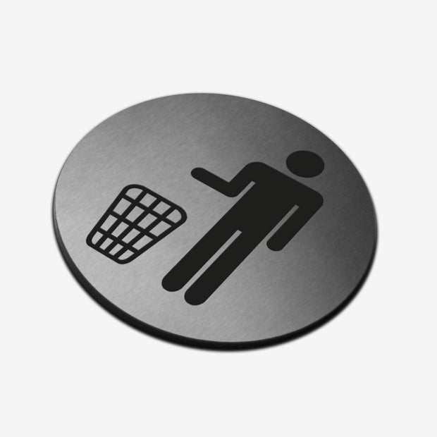 Information signs Trash Bin Sign: Stainless Steel Sign