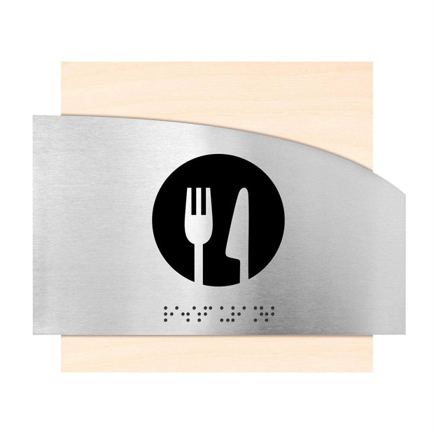 Information signs Wood Dining Room Sign - "Wave" Design