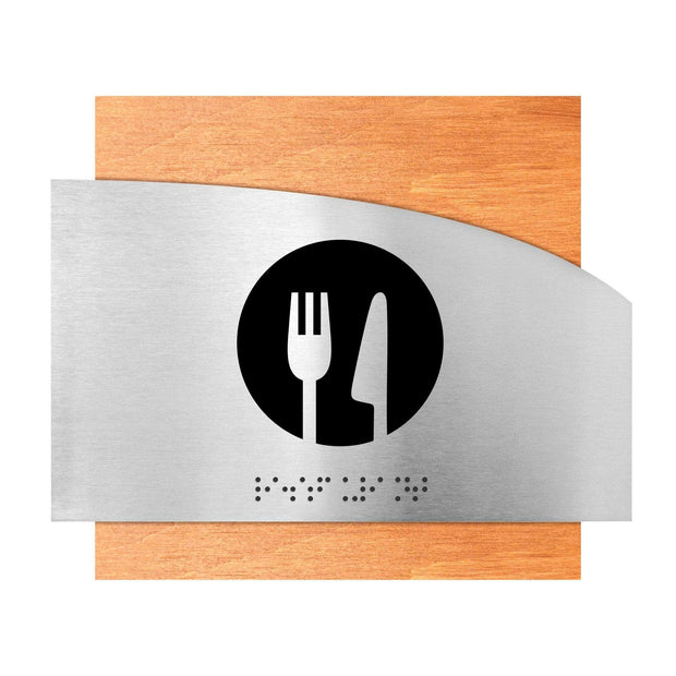 Information signs Wood Dining Room Sign - "Wave" Design