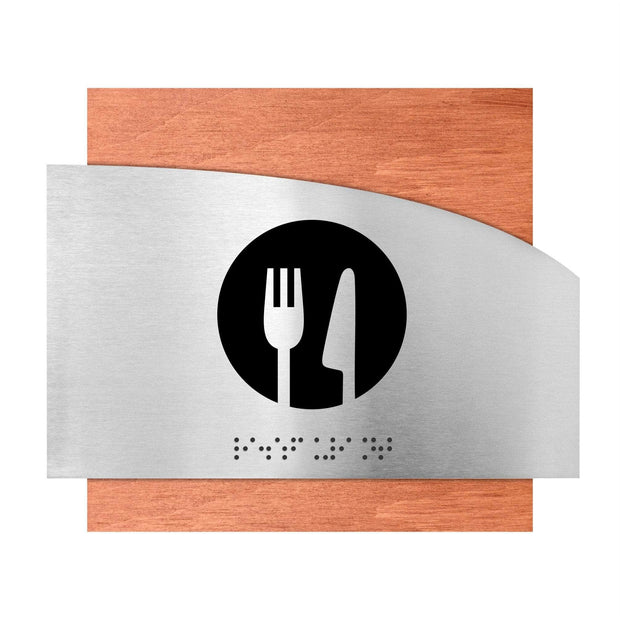 Information signs Wood Dining Room Sign - "Wave" Design