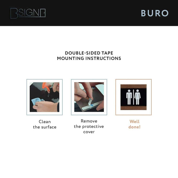 Information signs Kitchen Door Sign: Wood Sign — "Buro" Design