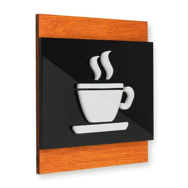 Information signs Kitchen Door Sign: Wood Sign — "Buro" Design