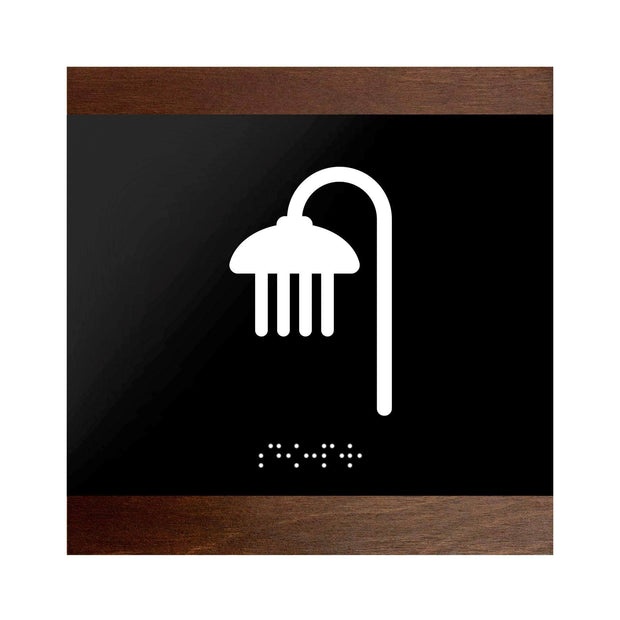 Information signs Wood Door Sign for Shower Room - "Buro" Design