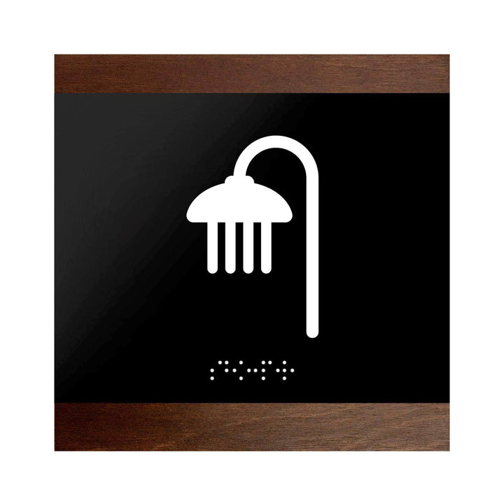 Information signs Wood Door Sign for Shower Room - "Buro" Design