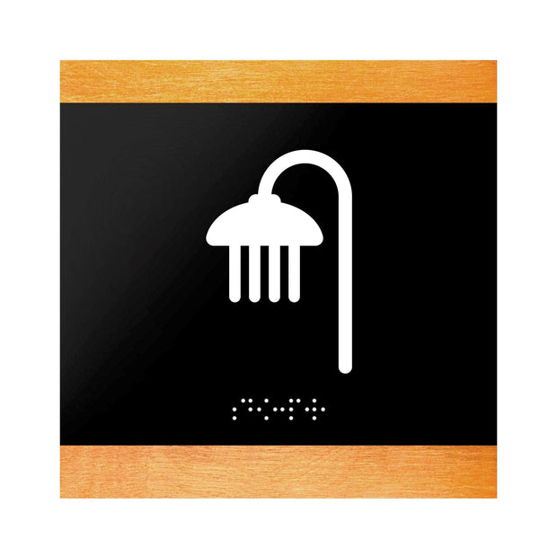 Information signs Wood Door Sign for Shower Room - "Buro" Design