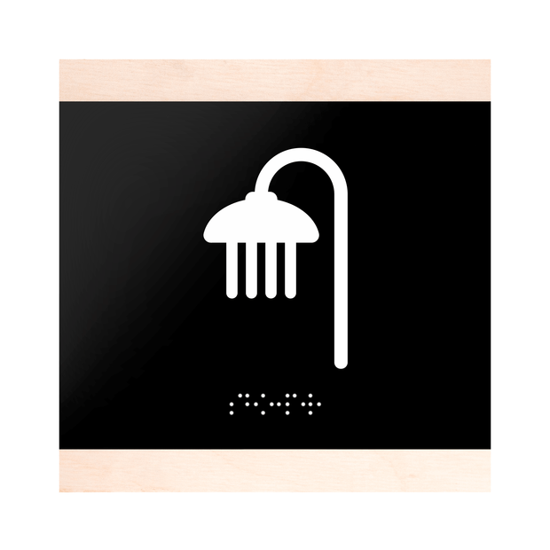 Information signs Wood Door Sign for Shower Room - "Buro" Design