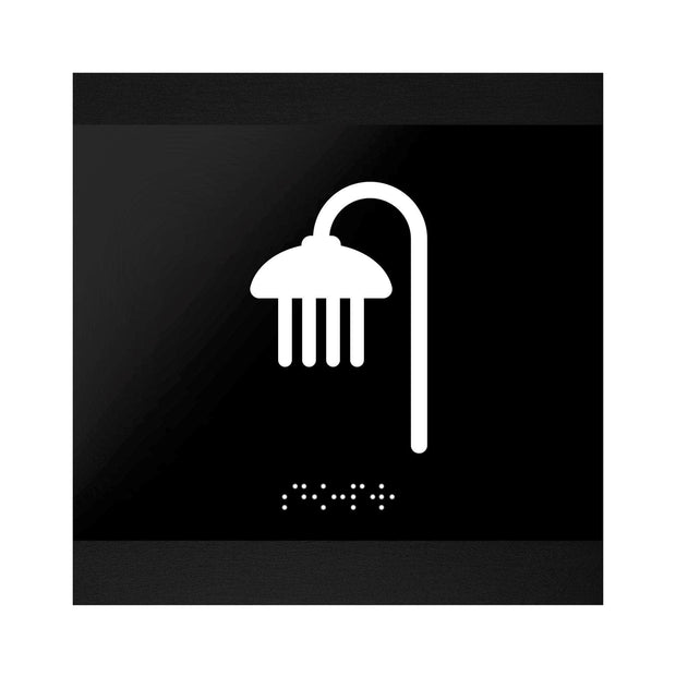 Information signs Wood Door Sign for Shower Room - "Buro" Design