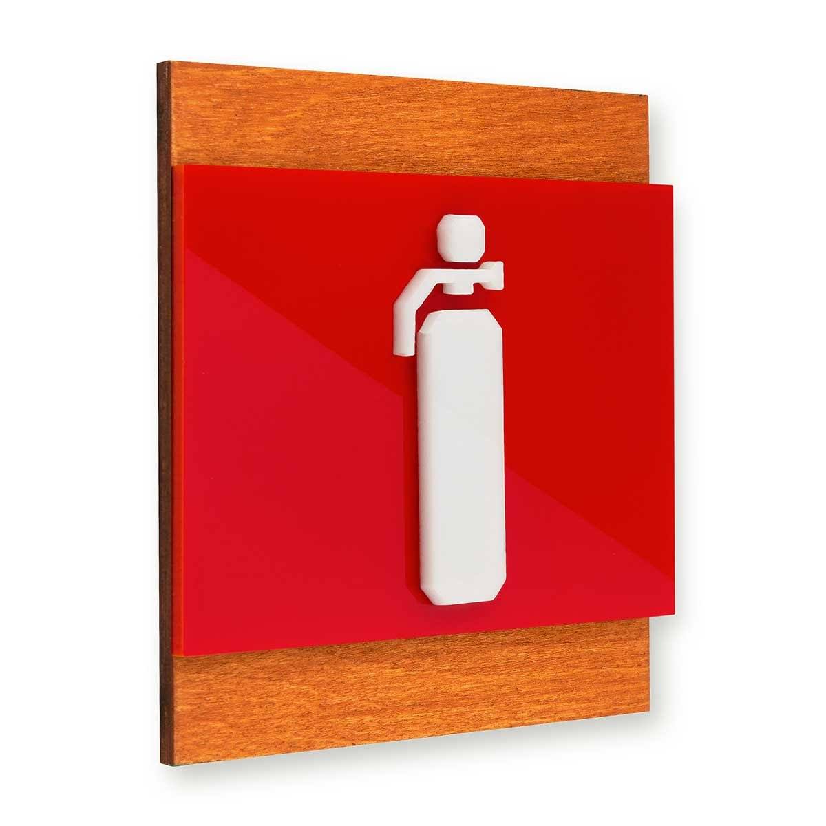 Extinguisher Fire Safety Wooden Wall Sign Information signs Walhunt Bsign