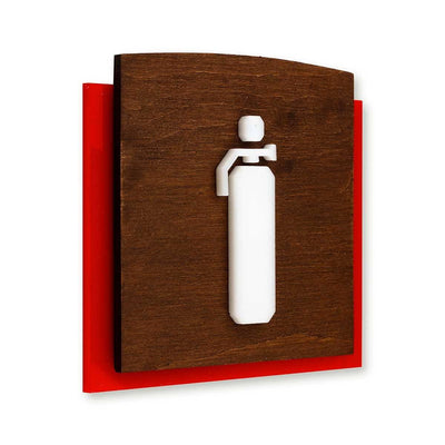 Wood Extinguisher Fire Safety Sign for Office Information signs Indian Rosewood Bsign