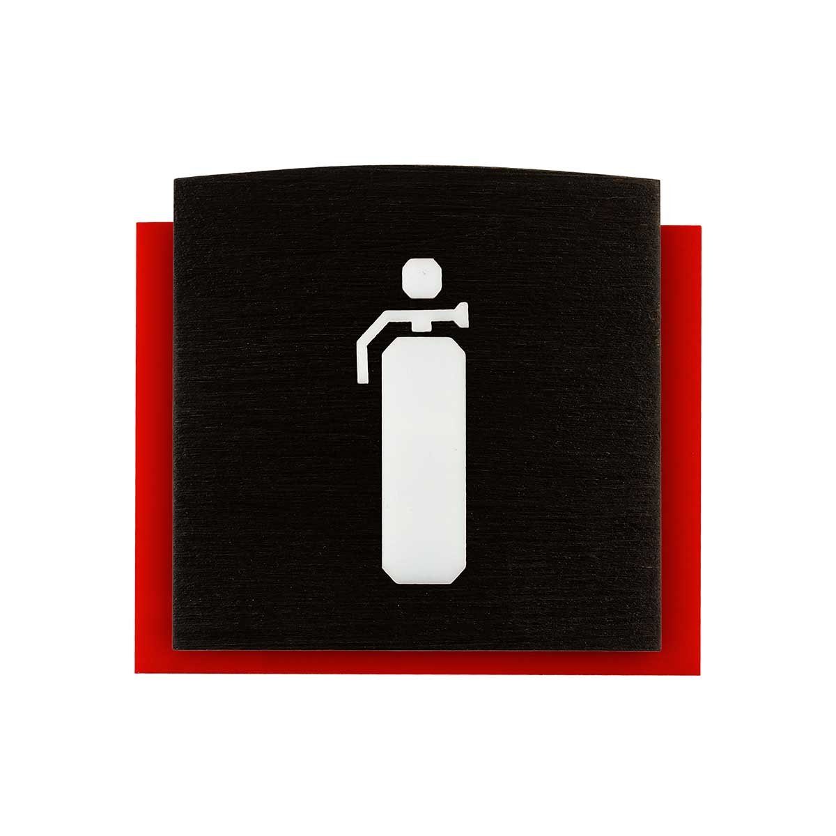 Wood Extinguisher Fire Safety Sign for Office Information signs Dark Wenge Bsign