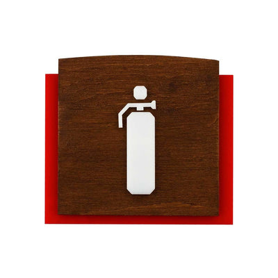 Wood Extinguisher Fire Safety Sign for Office Information signs Indian Rosewood Bsign