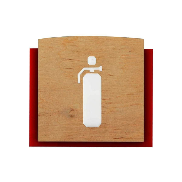 Information signs Wood Extinguisher Fire Safety Sign for Office - "Scandza" Design