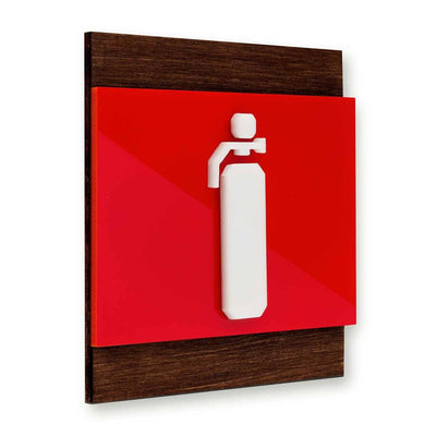 Extinguisher Fire Safety Wooden Wall Sign Information signs Indian Rosewood Bsign