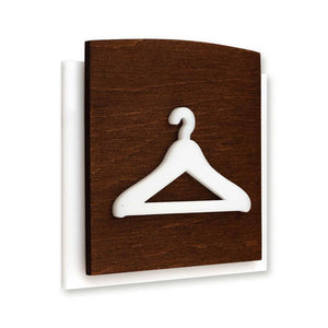 Wardrobe Wooden Door Sign Information signs Indian Rosewood Bsign